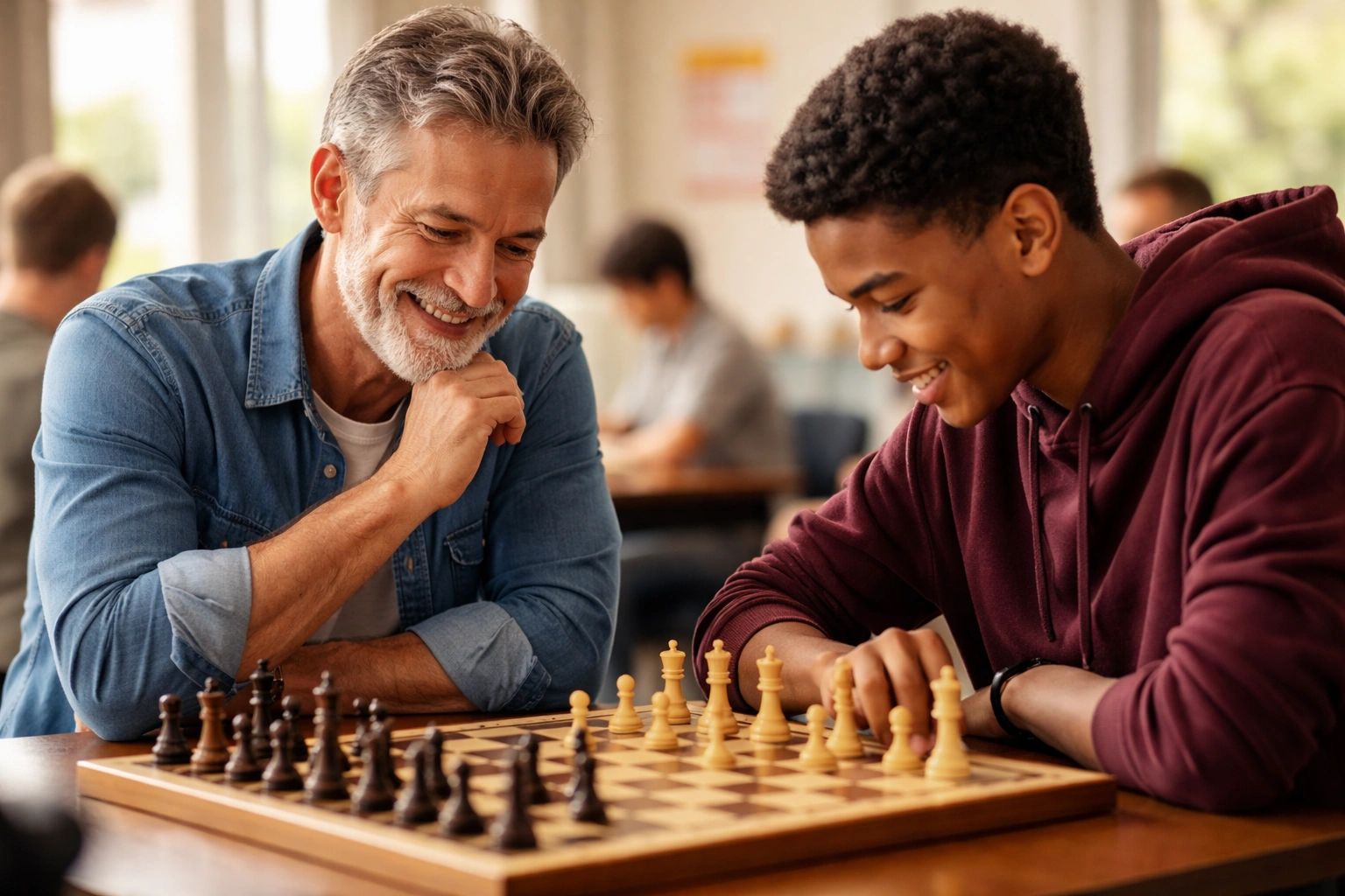 A mentor and student learning through chess